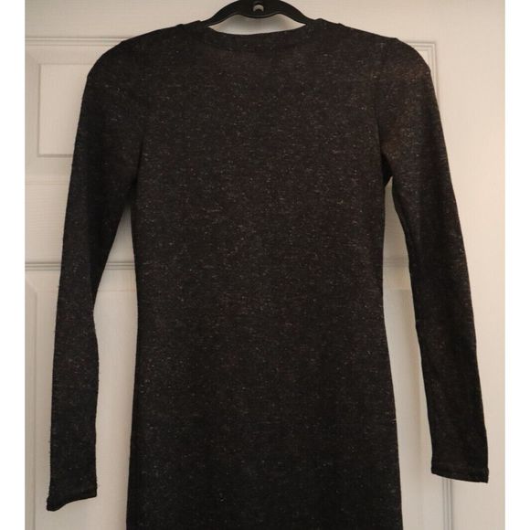 Aqua 7375 Women's Sz Medium Charcoal Cashmere/Wool L/S Midi Sweater Dress - Picture 5 of 9